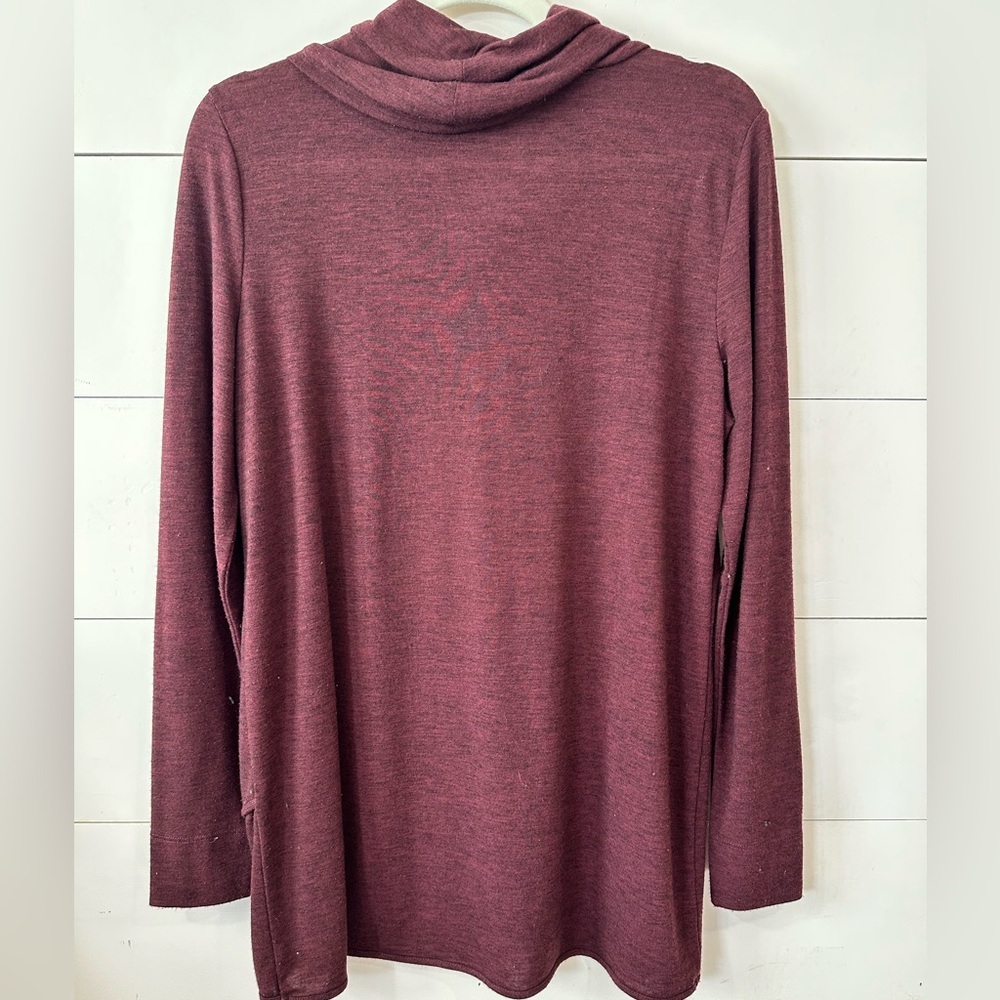 LOFT Maroon Cowl Neck Sweater - Picture 2 of 4